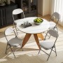 HOMCOM Klappstühle, 4er Set, cremeweiß, Polyester/Stahl. Esszimmerstühle platzsparend.