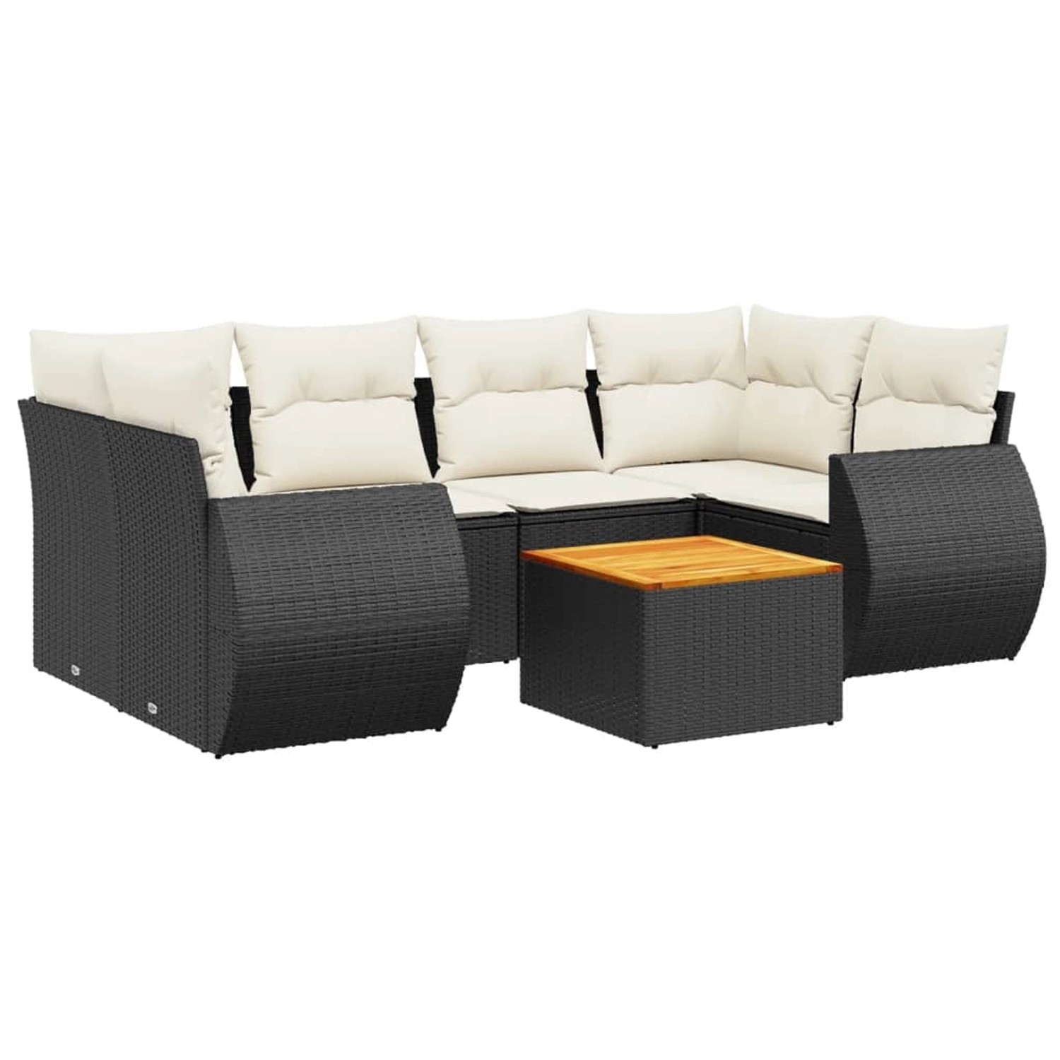 vidaXL 7-tlg Garten-Sofagarnitur mit Kissen Schwarz Poly Rattan Modell 191 günstig online kaufen