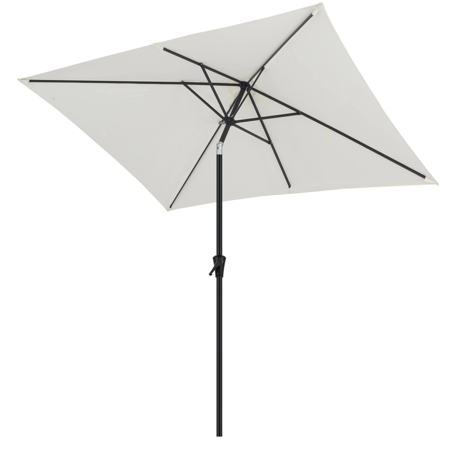 Sekey 300 x 200 cm Kurbelschirm Sonnenschirm mit Aluminium Mast