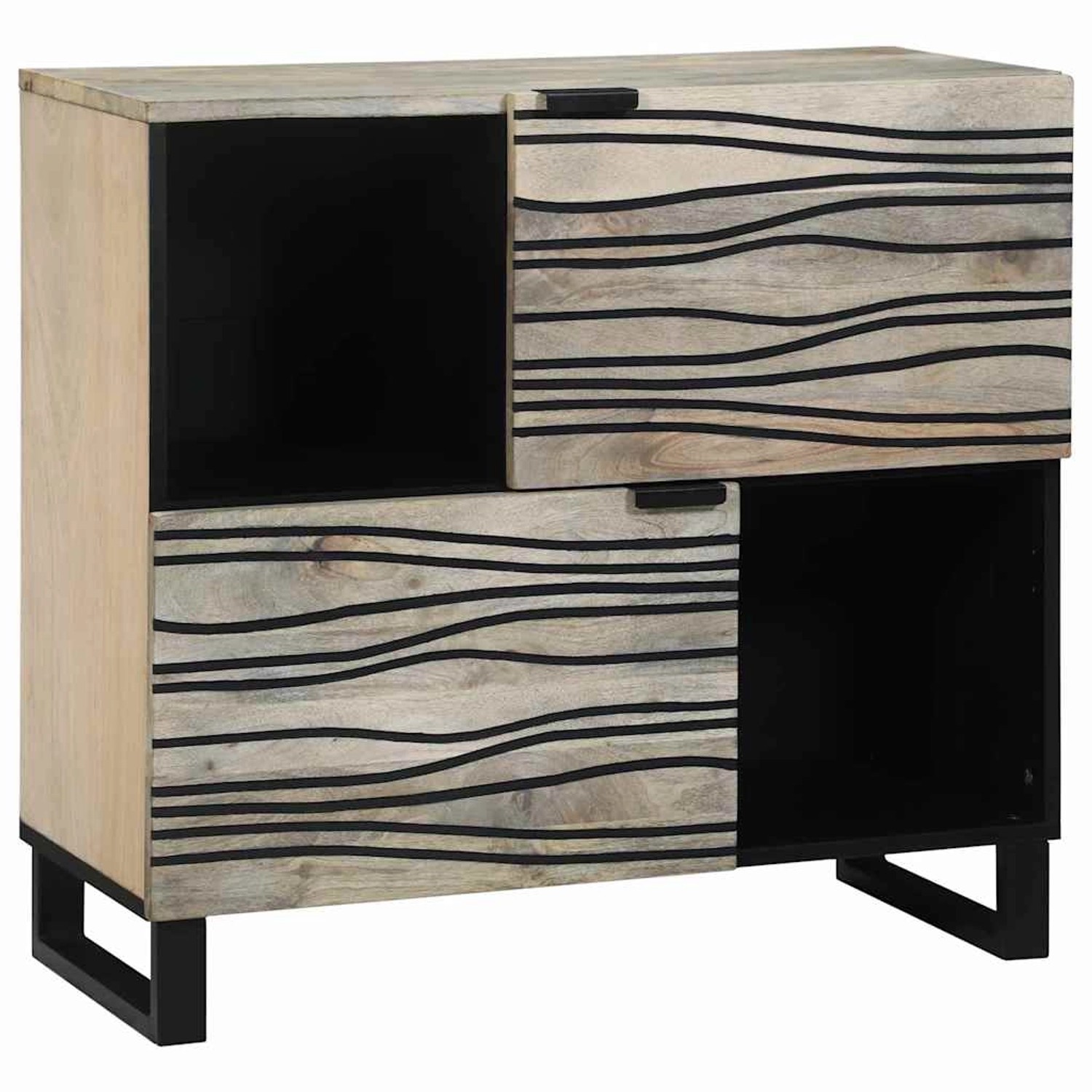 vidaXL Sideboard Weiß 80 x 33 x 75 cm Massives Mangoholz 4017999 günstig online kaufen