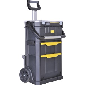 Stanley Werkstattwagen rollend 2-in-1 mit Organizeraufsatz, grau/gelb.