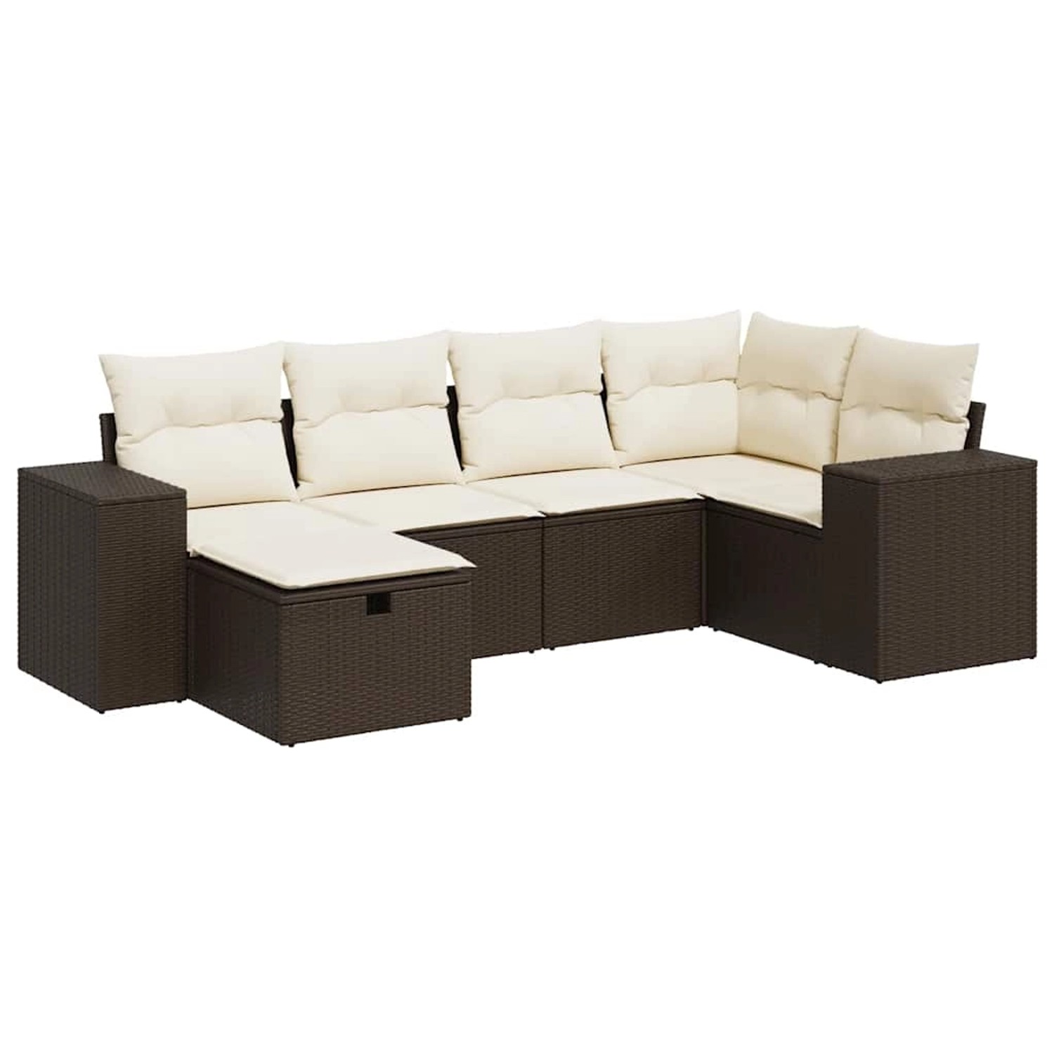 vidaXL 6-Tlg Garten-Sofagarnitur mit Kissen Braun Poly Rattan 3325689 günstig online kaufen