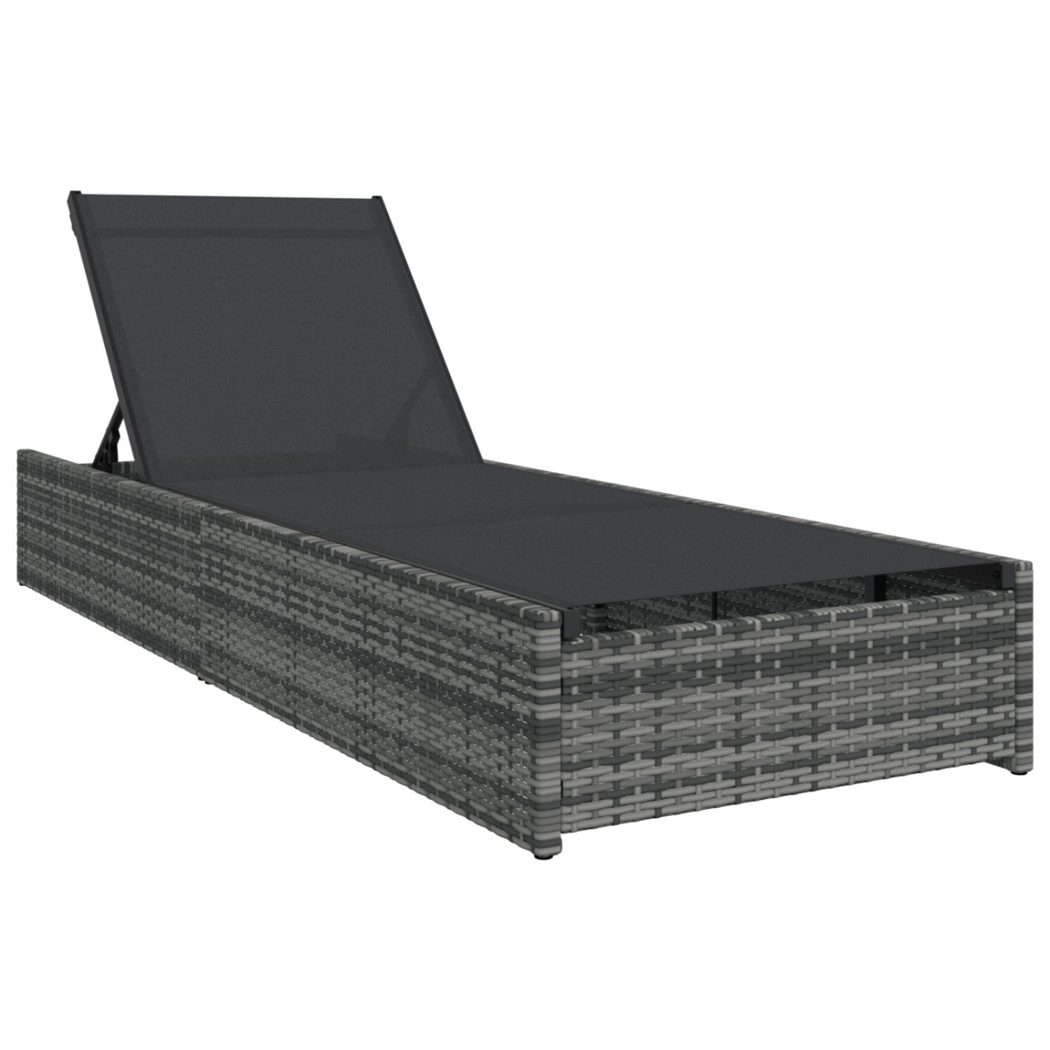 vidaXL Sonnenliege Grau 60x200x27 cm Poly Rattan 42004126 günstig online kaufen