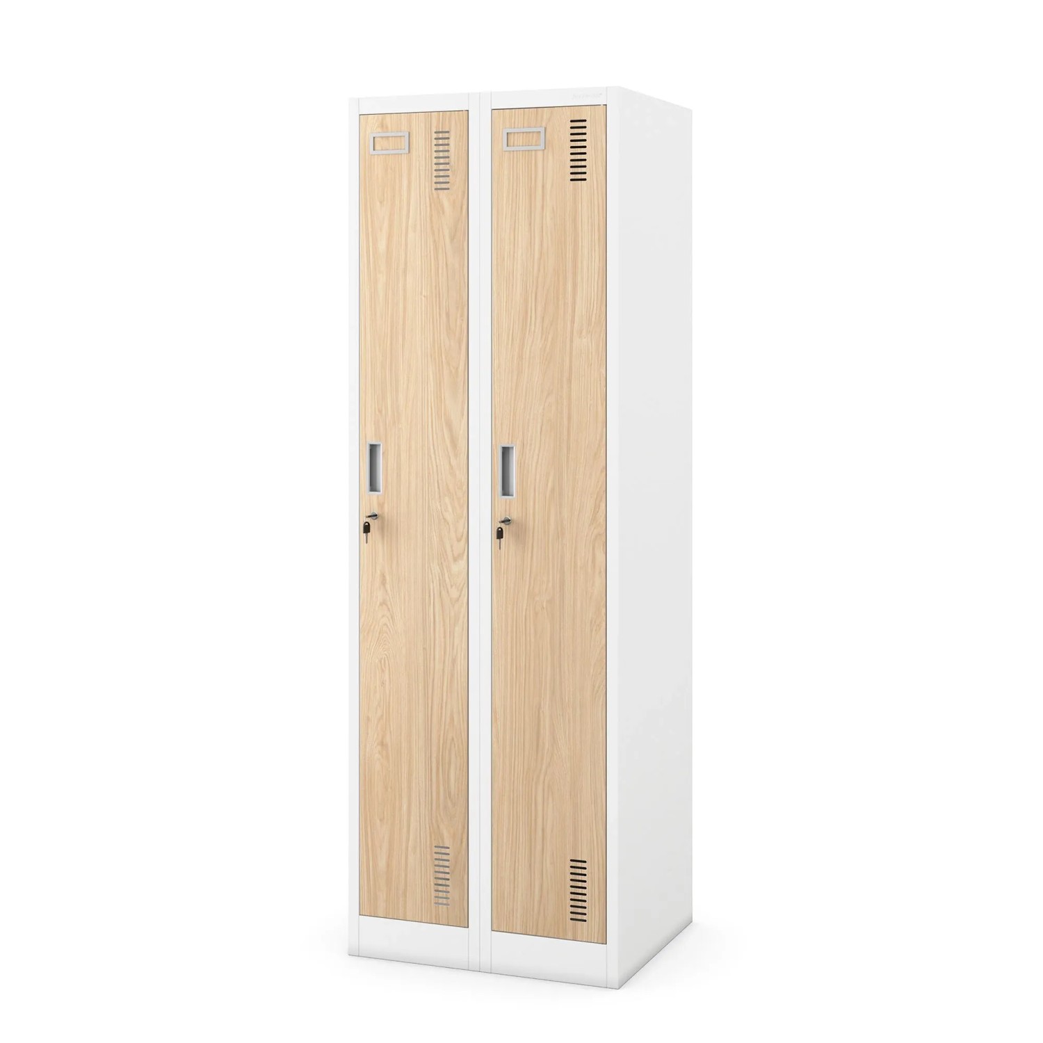 JAN NOWAK Zweifach-Personalschrank Weiß Eiche Sonoma KACPER II 180x60x50 cm