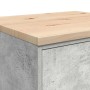 Detail des vidaXL Garagen-Aufbewahrungsschranks: Betongrauer Korpus, helle Kiefernholzplatte.