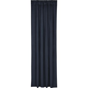 Dunkelblauer Fenstervorhang (2 Stk.) mit Tunneldurchzug, 245x140 cm, lichtundurchlässig.