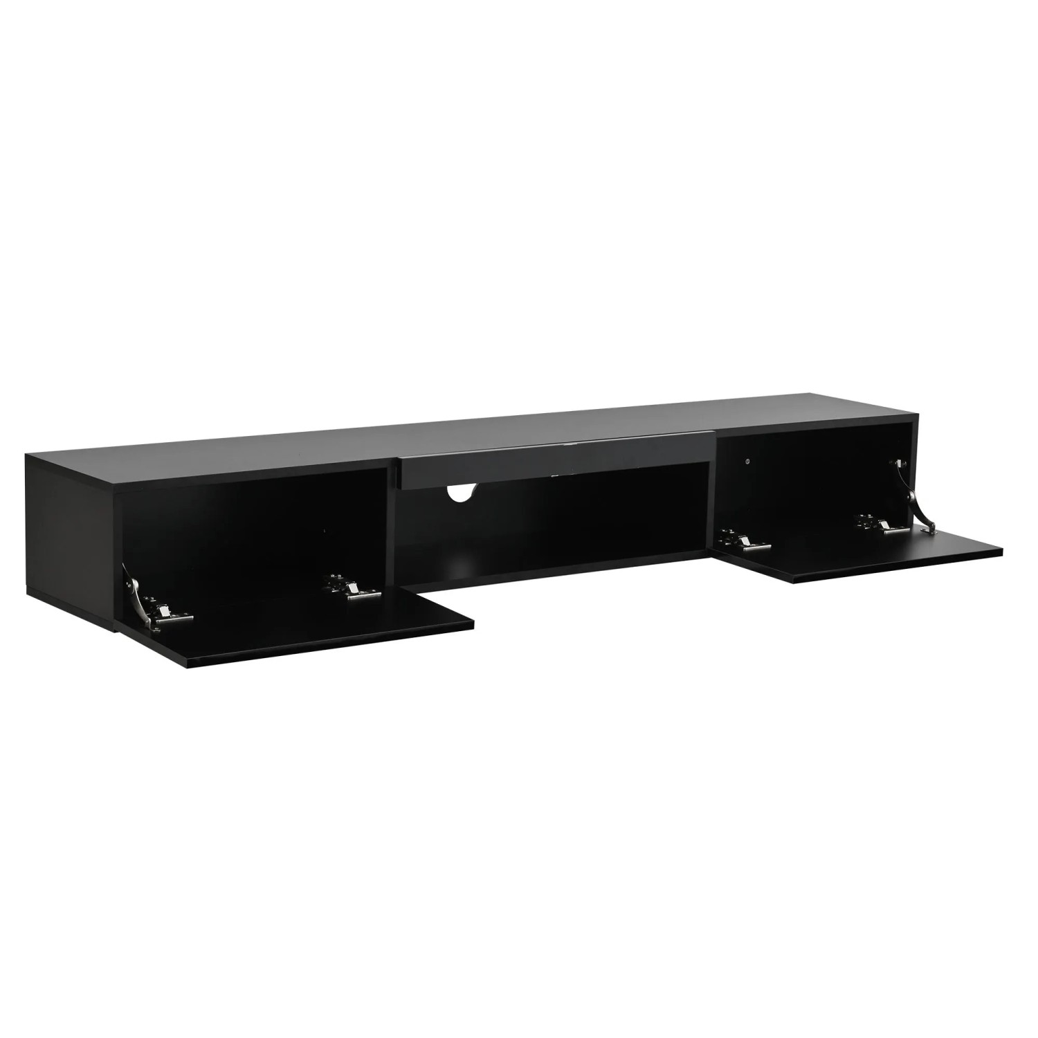 okwish TV Schrank mit LED App Steuerung Hängeschrank 160x31x22cm Schwarz