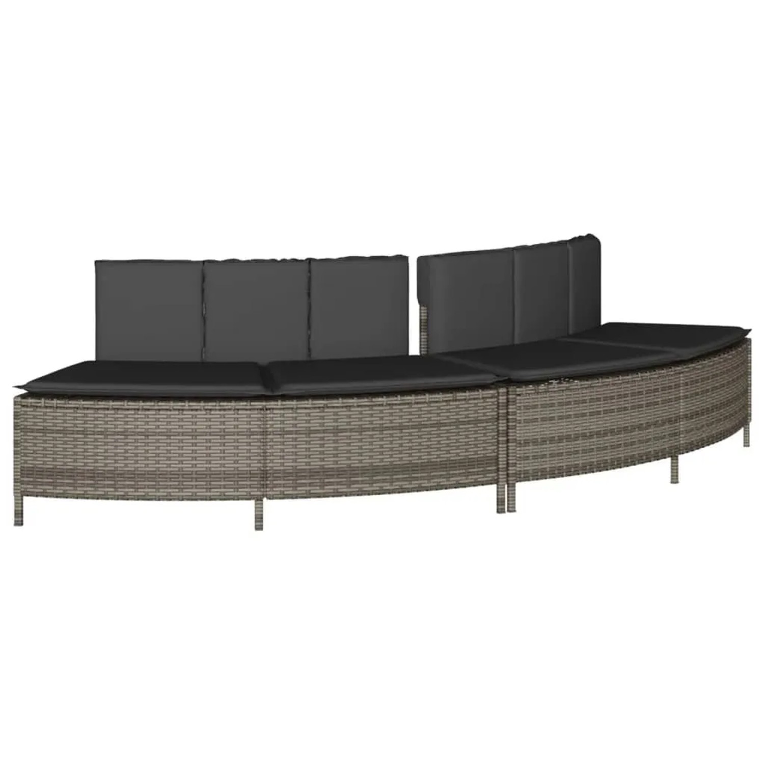 vidaXL Whirlpool-Bänke mit Auflagen 2 Stk Grau Poly Rattan 365617