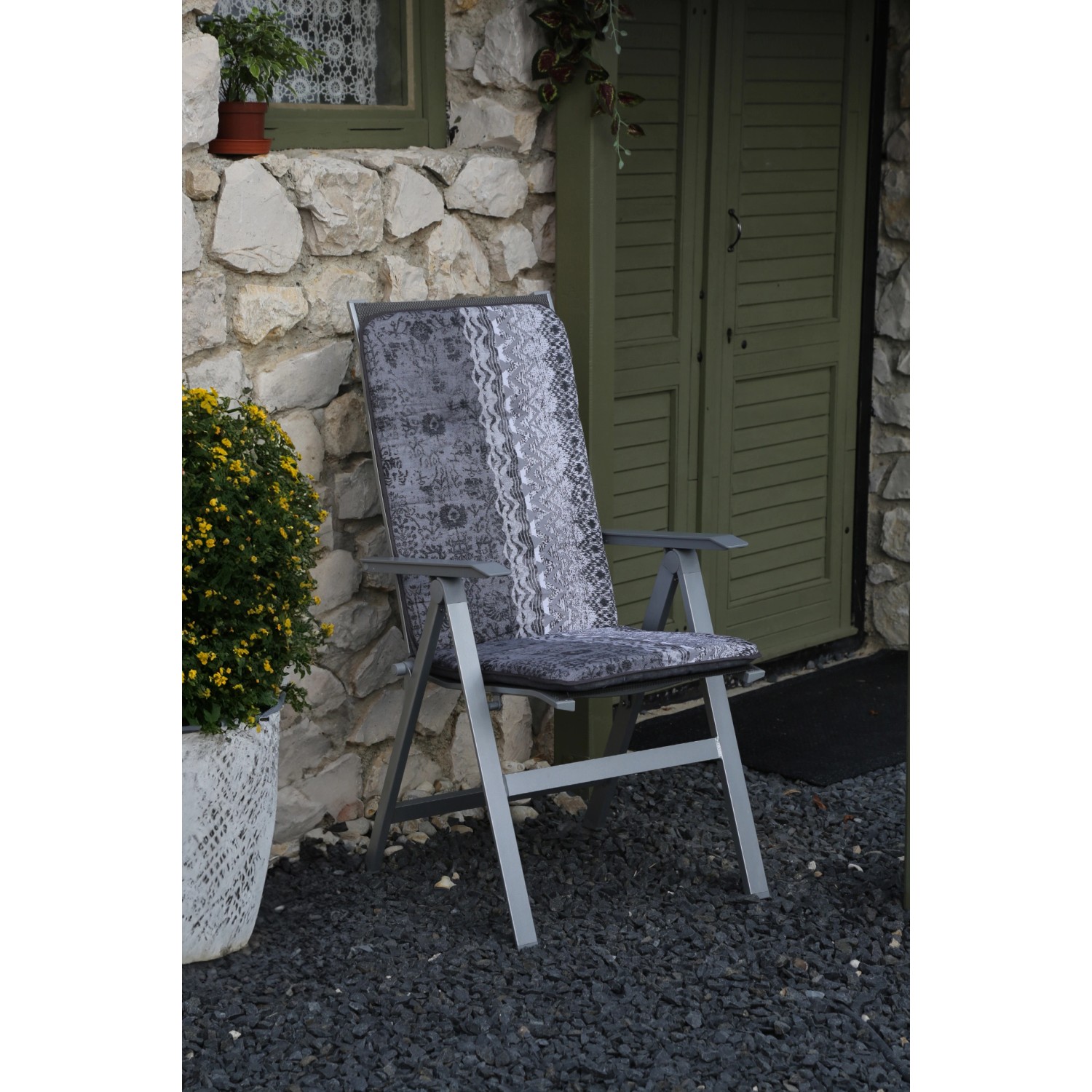 Beo Hochlehner-Saumkissen Elbasan Bali 116 cm x 47 cm x 5 cm Grau Gestreift