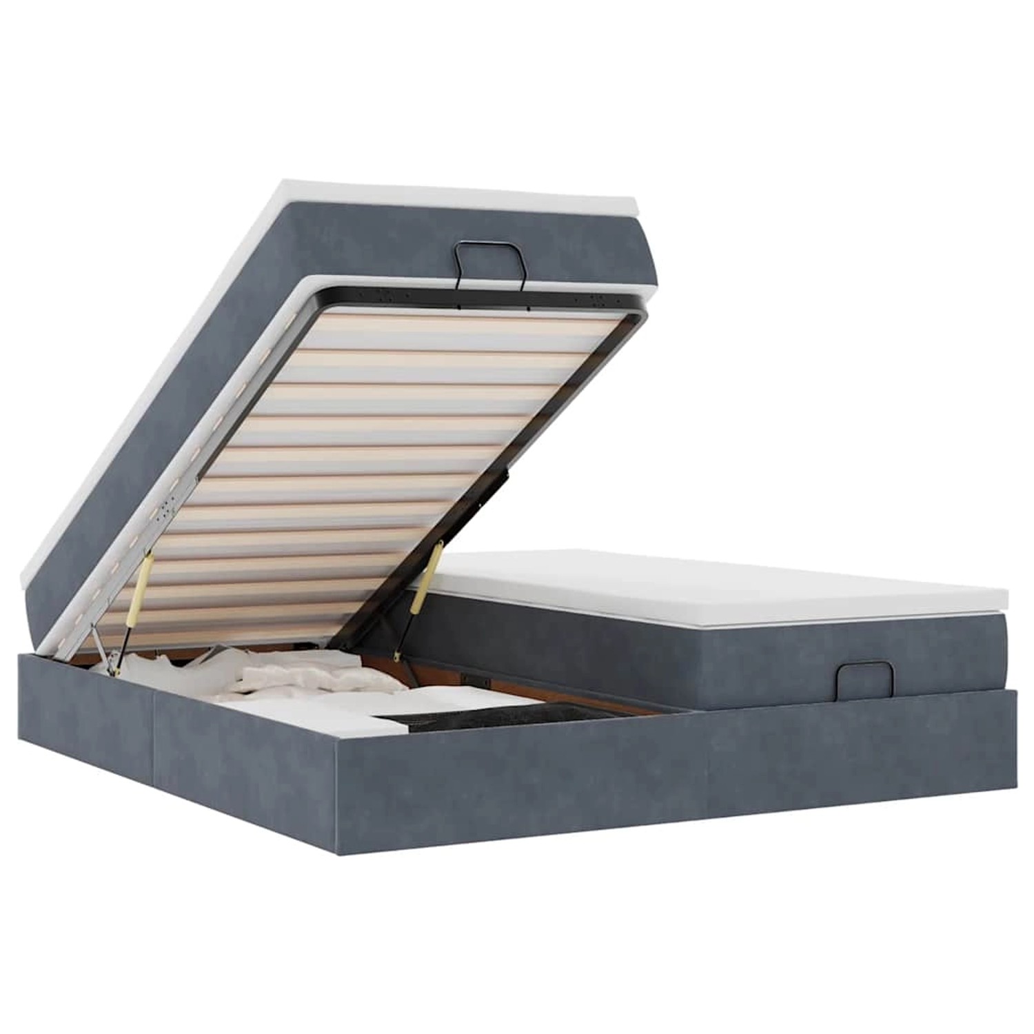 vidaXL Ottoman-Bett mit Matratzen Dunkelgrau 200x200 cm Samt 3311268