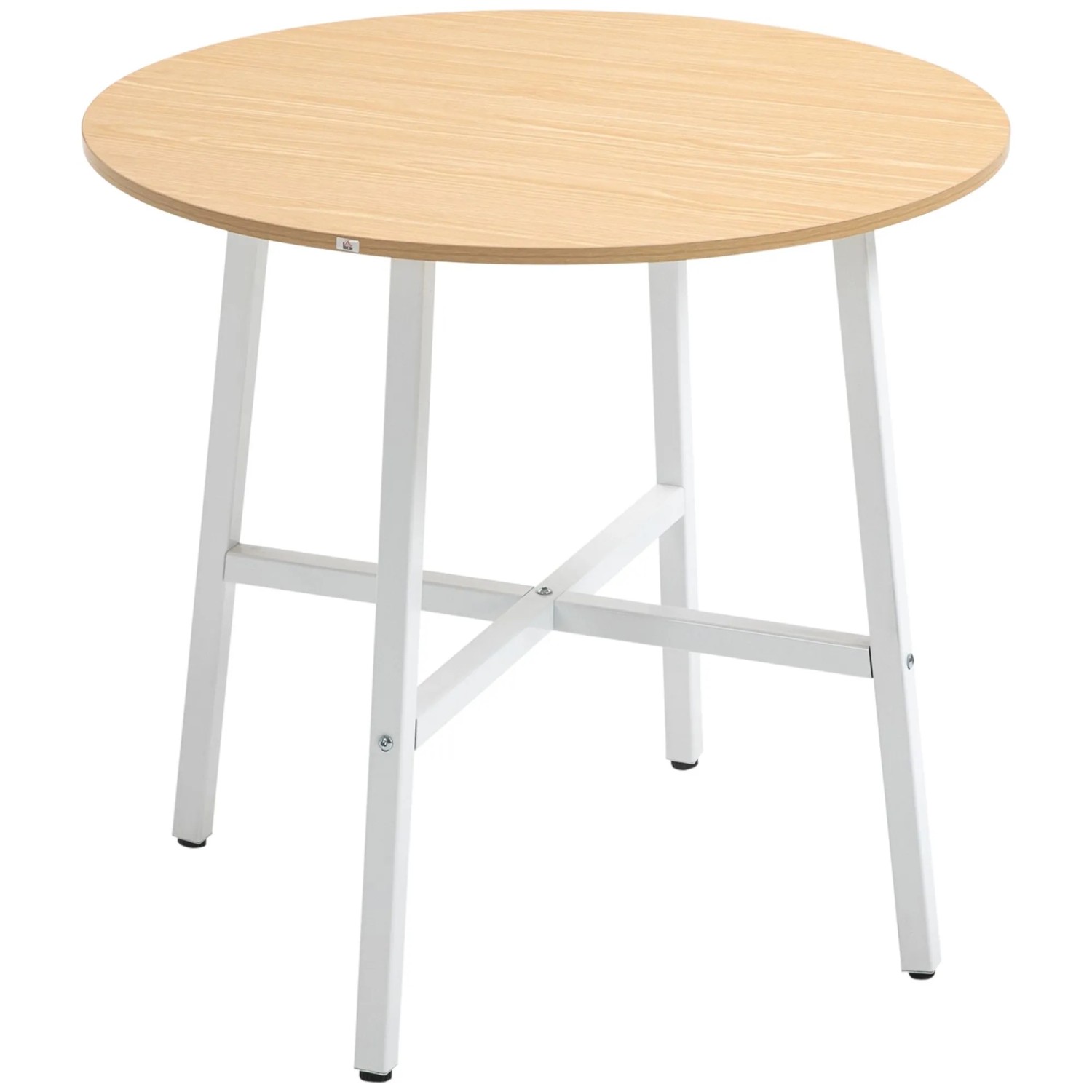 HOMCOM Esstisch Spanplatte Stahl Naturholz 80L x 80B x 76H cm