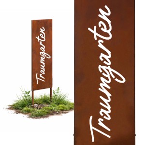 Relaxdays Gartenstecker Eisen Rostbraun Wetterfest 115 cm x 28 cm