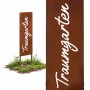 Relaxdays Gartenstecker Eisen Rostbraun Wetterfest 115 cm x 28 cm