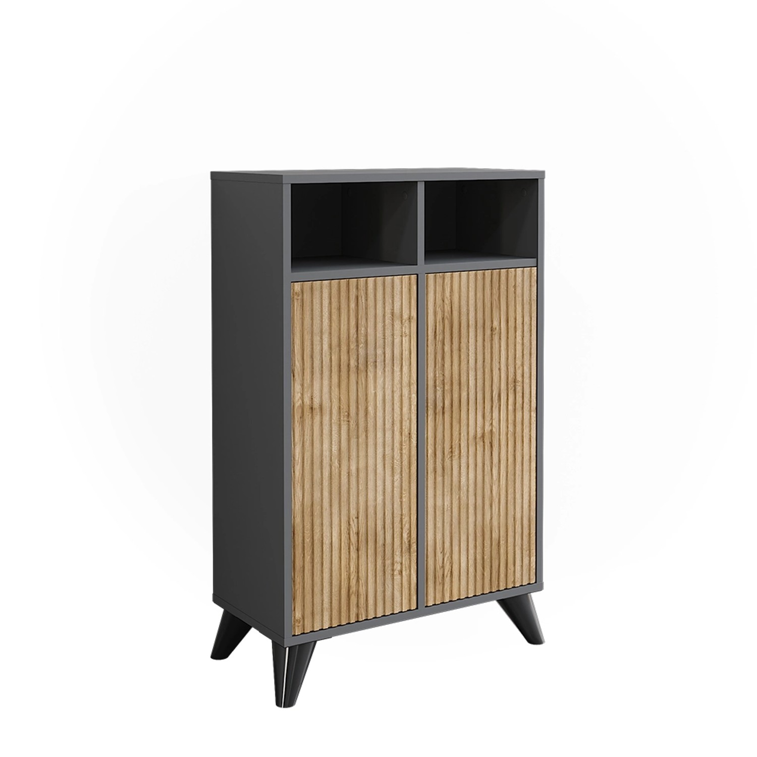 Vicco Midischrank Leano Anthrazit/Bergeiche 60 x 97 cm mit 2 Türen