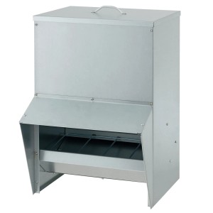 Costway Futterautomat Aus Verzinktem Metall Silber 22 kg