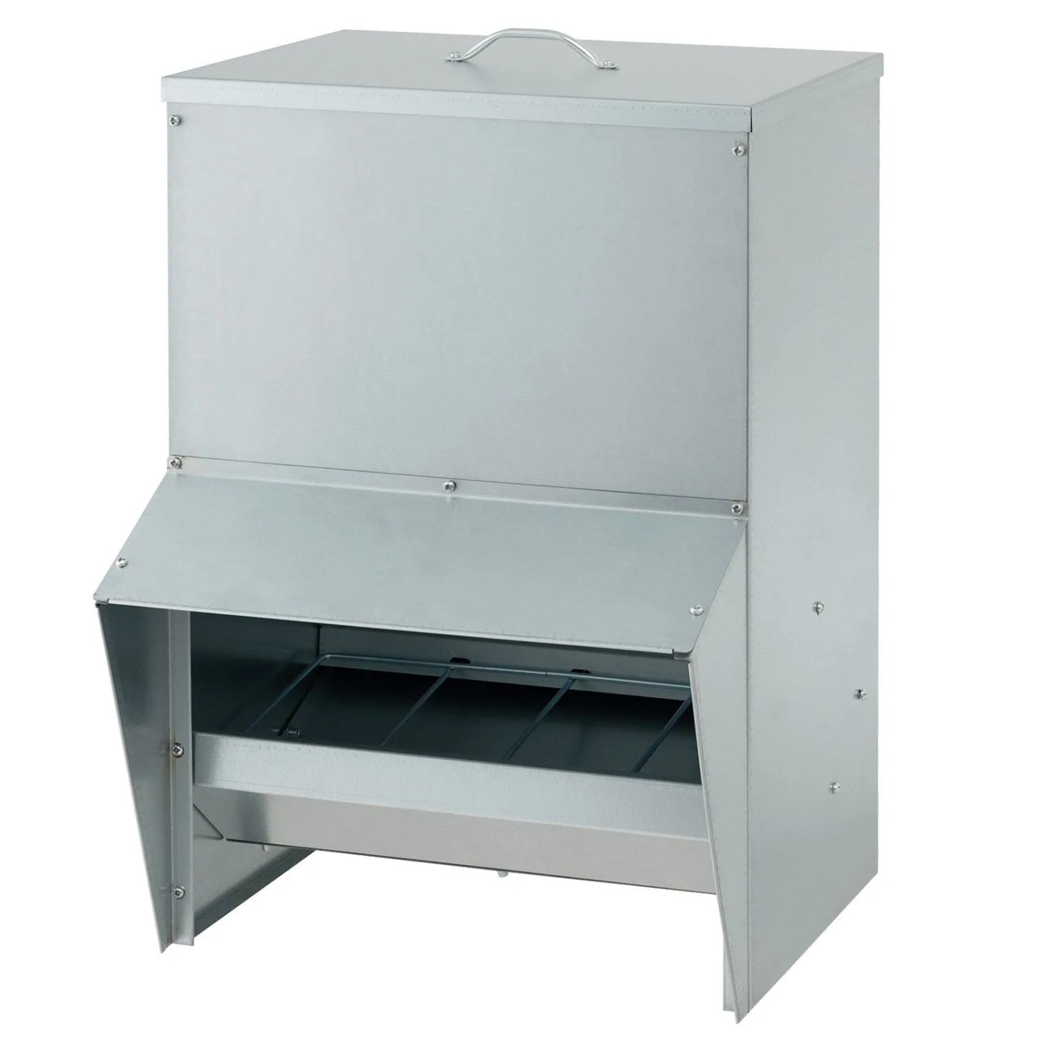 Costway Futterautomat Aus Verzinktem Metall Silber 22 kg