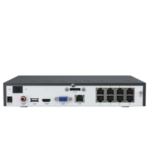 Reolink NVS8 Netzwerkrekorder mit Anschlüssen für Überwachungskameras und 2TB Festplatte.
