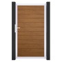 GroJa Basicline Gartentor, 100x180 cm, Golden Oak, mit Aluminiumrahmen für Sichtschutzzaun.