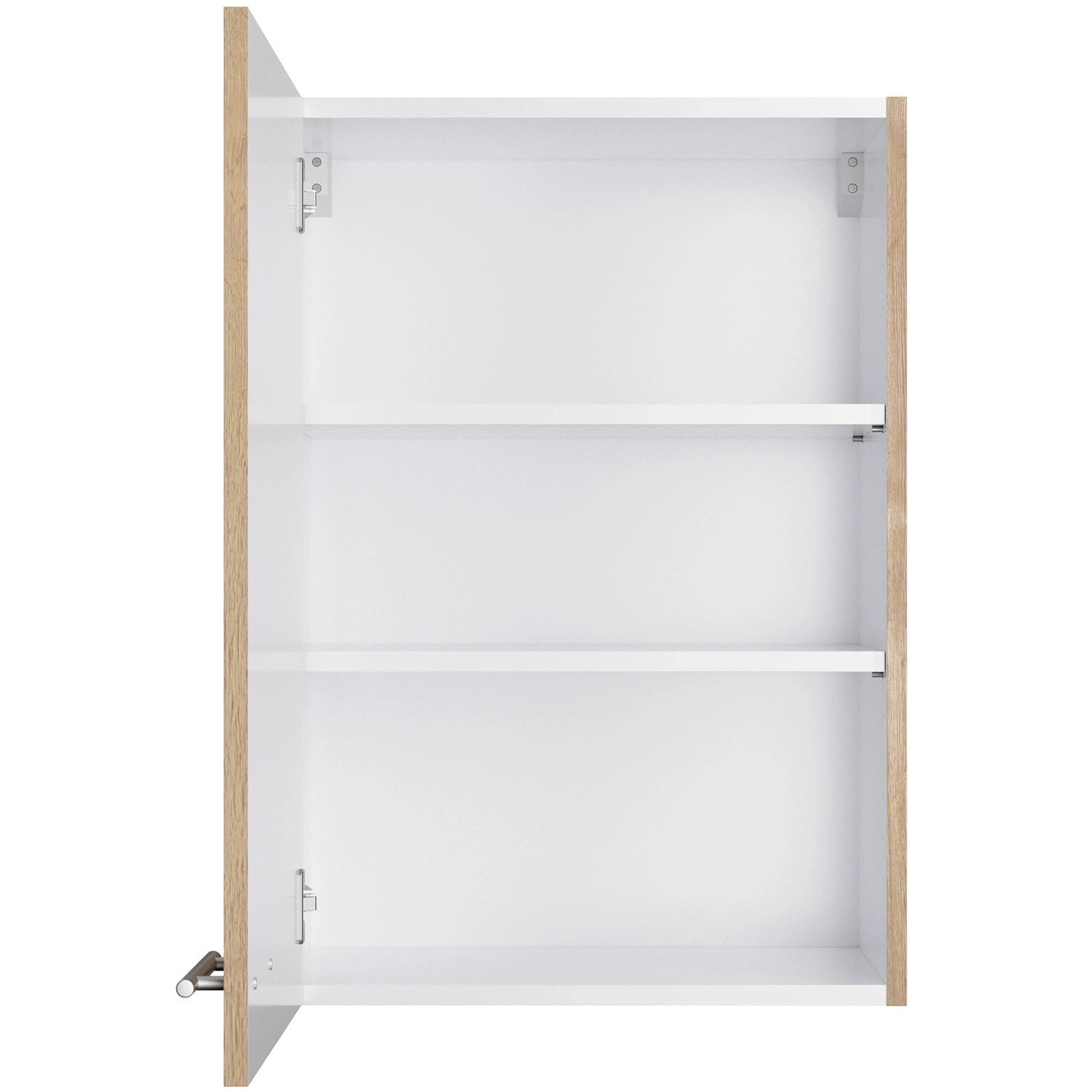 Optifit Hängeschrank Erik290 in Wildeiche, 50 cm breit, mit 2 Einlegeböden für die Küche.