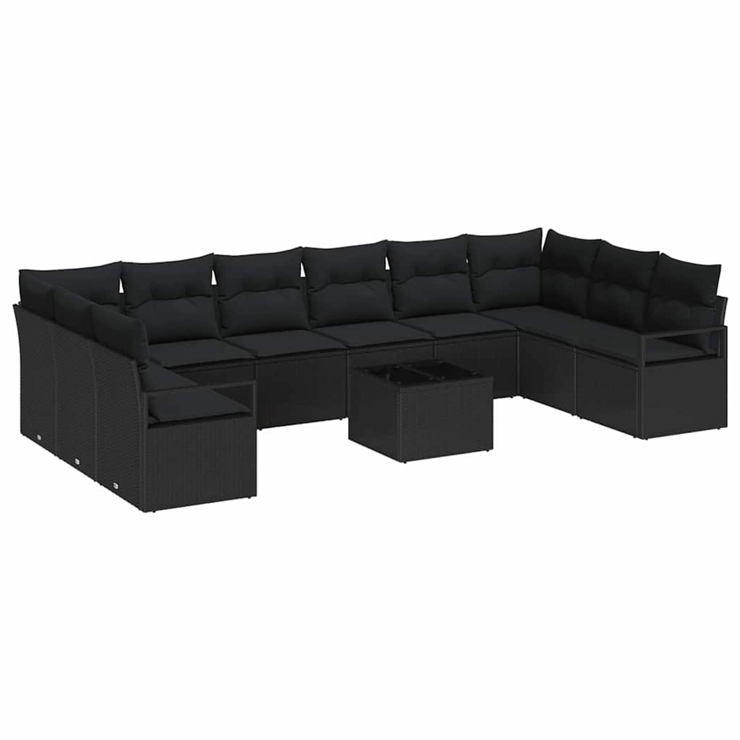 vidaXL Garten-Sofa-Set 11-Tlg Schwarz Poly Rattan 3346573 günstig online kaufen