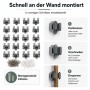 20 Wiltec Stahl Gerätehalter, Wandhalter und Besenhalter mit Montagematerial. Inkl. 3-Schritt-Montageanleitung.
