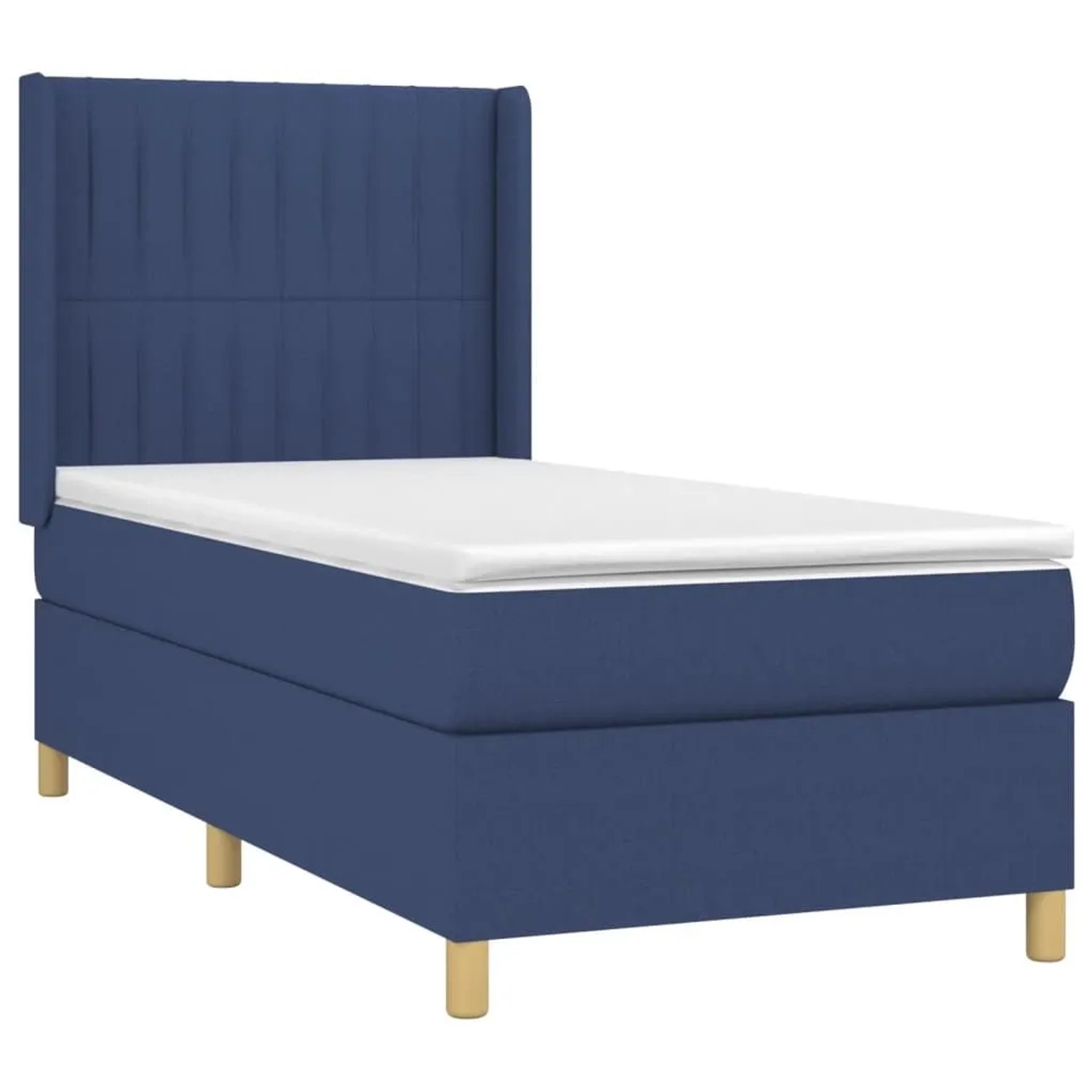 vidaXL Boxspringbett mit Matratze & LED Blau 90x200 cm Stoff 3139011 günstig online kaufen
