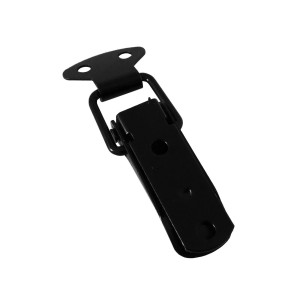 Schwarzer SOTECH Spannverschluss LATCH aus Stahl, Kniehebelspanner für Kisten, Türen und Möbel.