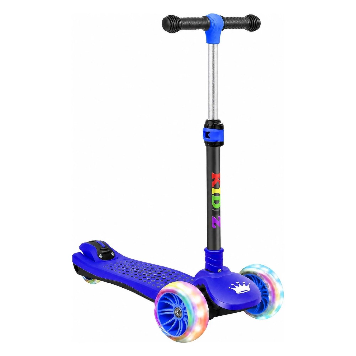 KIDIZ Dreiradscooter X-Pro2 Faltbar PU LED Räder Höhenverstellbar Schwarz Blau