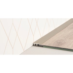 Abschlussprofil aus Edelstahl für Vinylboden (4-7,5 mm) als Zubehör für Laminat & Parkett.