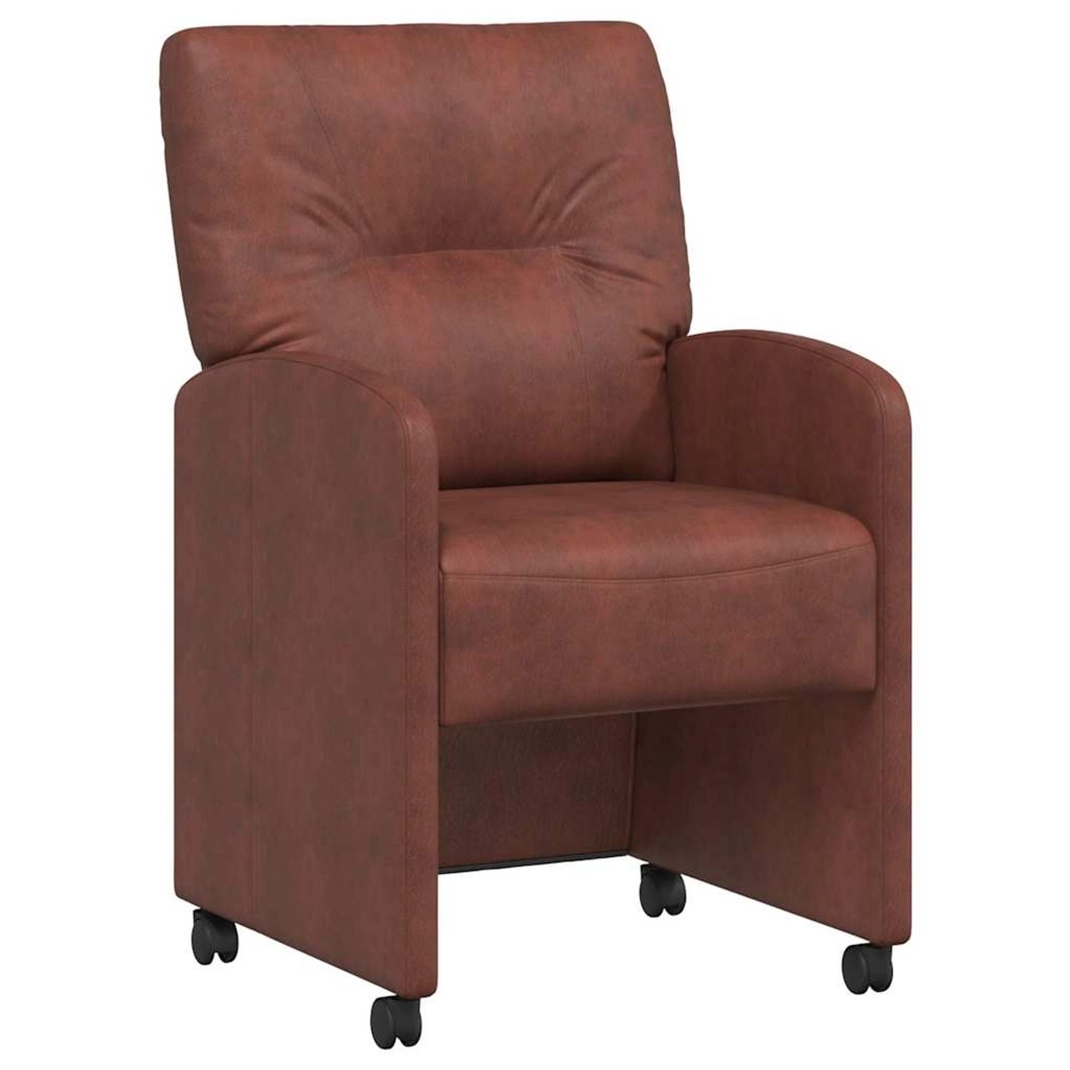 vidaXL Esszimmerstühle mit Rollen mit Rädern 2 Stk Glänzendes Braun 4201784 günstig online kaufen