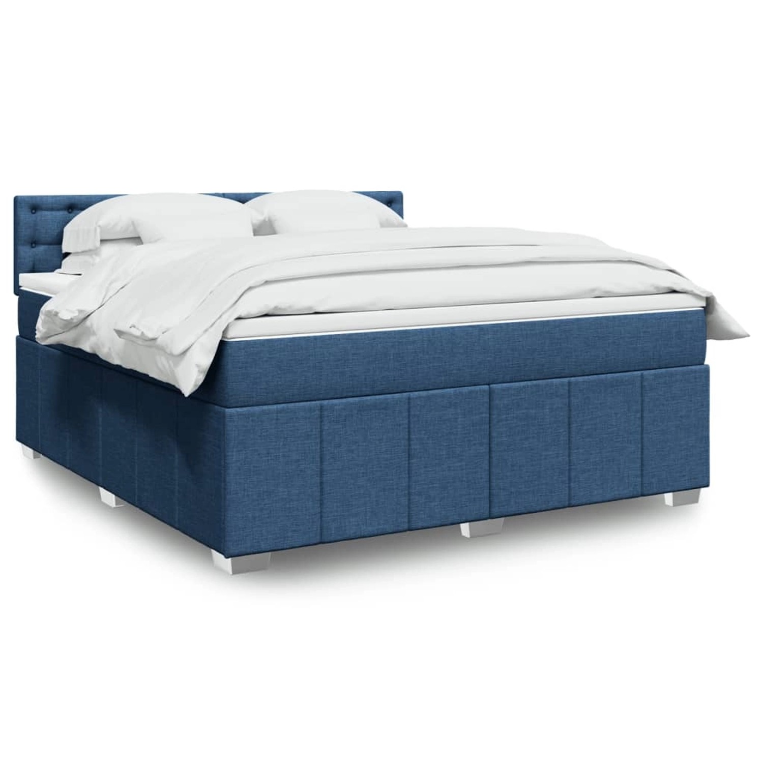 vidaXL Boxspringbett mit Matratze Blau 180x200 cm Stoff 3289467 günstig online kaufen