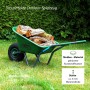 Grüne TRUTZHOLM Kinderschubkarre mit Holzladung, Trecker Motiv. Ideal für Spiel & Spaß im Garten.