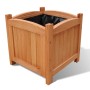 DELUKE Pflanzkasten Blumenkasten RIOS Braun 2 Töpfe 30x30x30cm Tannenholz Blumenkübel Aus Holz Pflanzkübel Quadratisch Pflanzgefäß_2