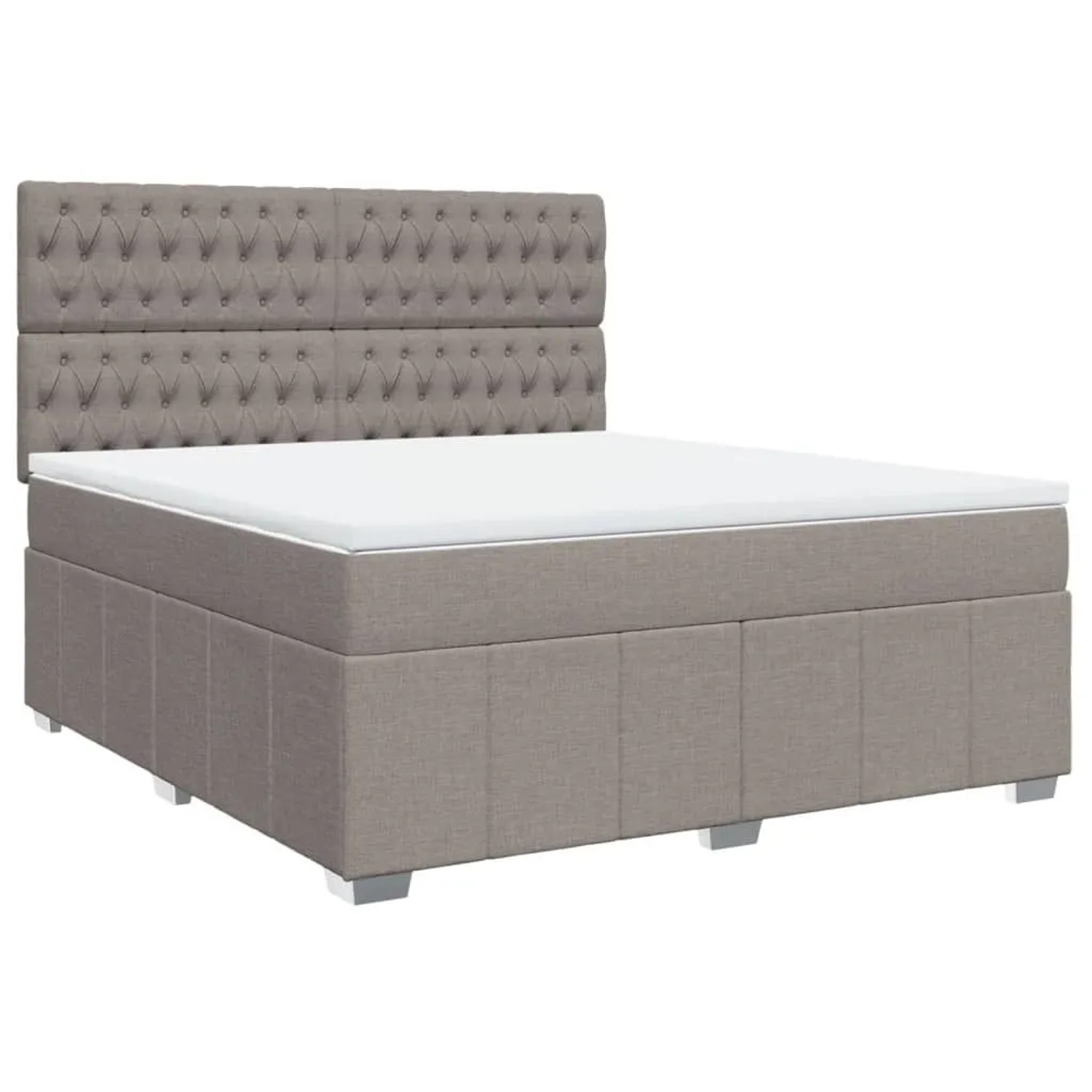 vidaXL Boxspringbett mit Matratze Taupe 180x200 cm Stoff 3294058
