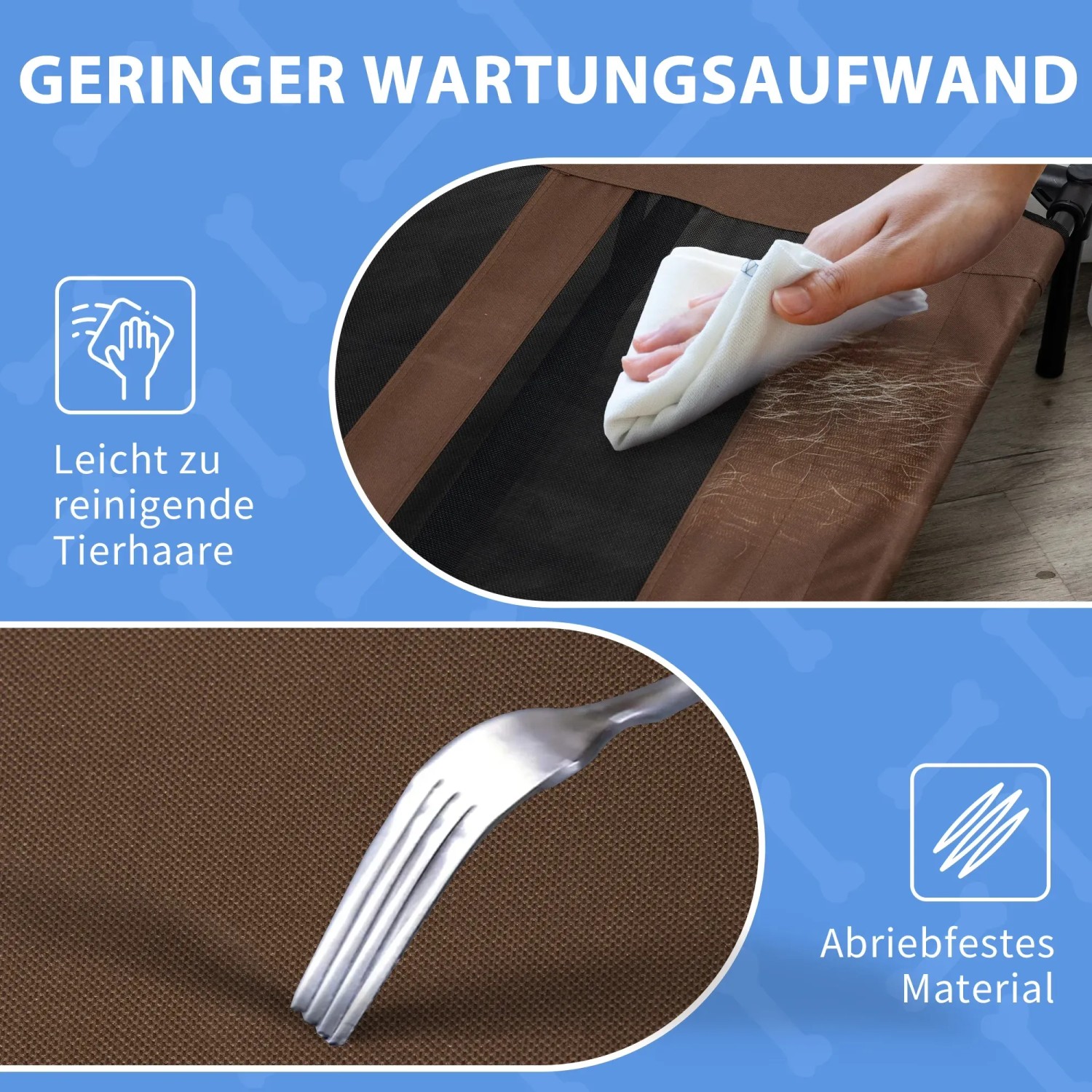 Detailaufnahme: PawHut Hundebett, leicht zu reinigen, abriebfestes Material.