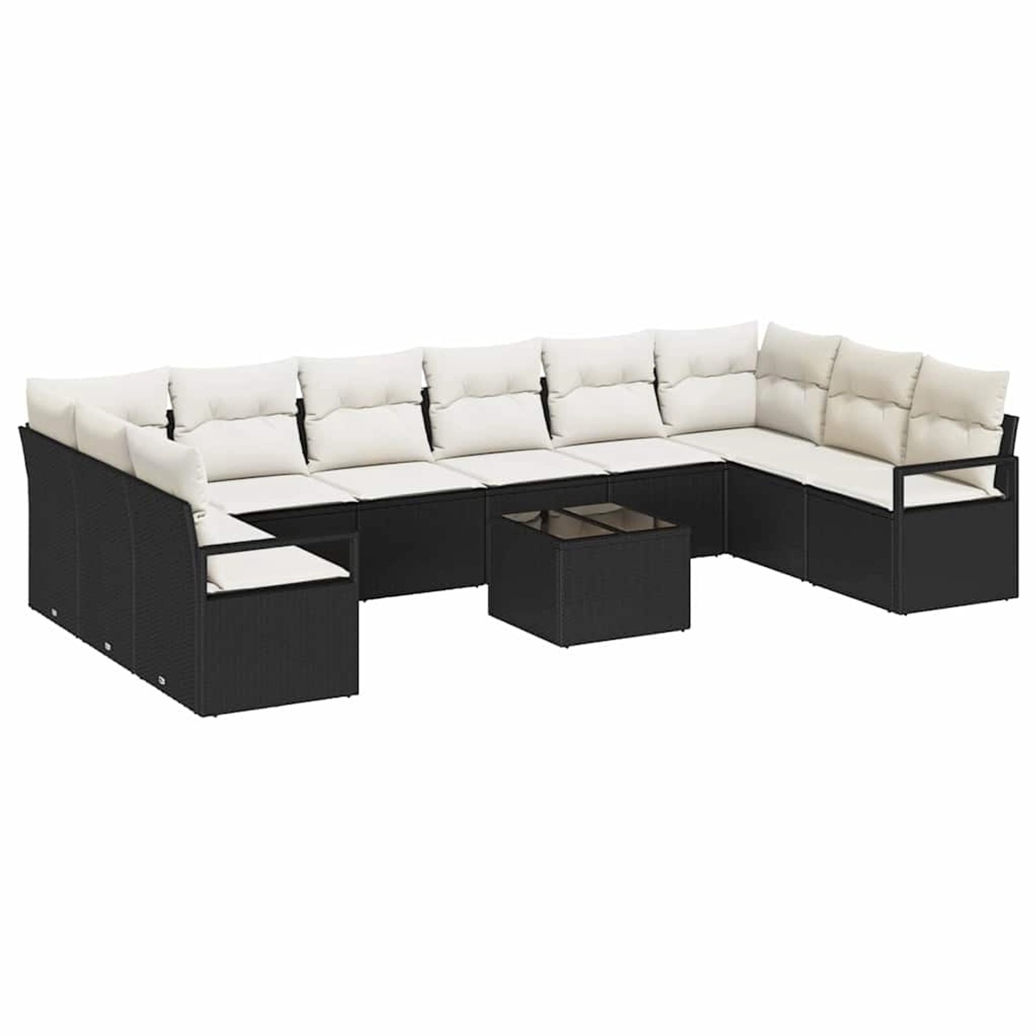 vidaXL Garten-Sofa-Set 11-Tlg Schwarz Poly Rattan 3346567 günstig online kaufen