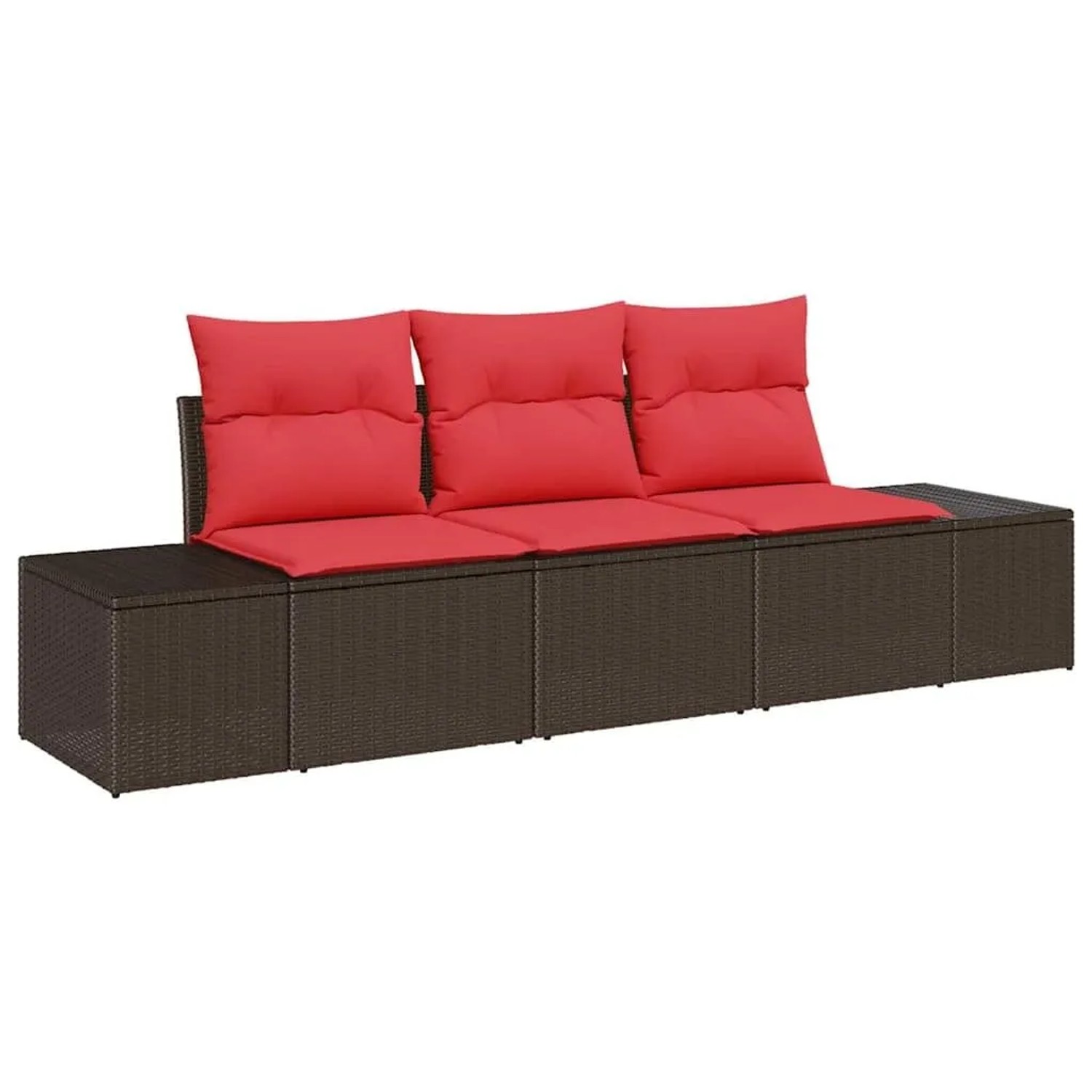 vidaXL Sofa Set mit Kissen 3 Stk Braun Poly-Rattan 3346924