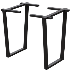 Schwarzes holz4home Trapez Tischgestell aus Metall, 2er Set für Esstische.