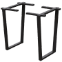 Schwarzes holz4home Trapez Tischgestell aus Metall, 2er Set für Esstische.