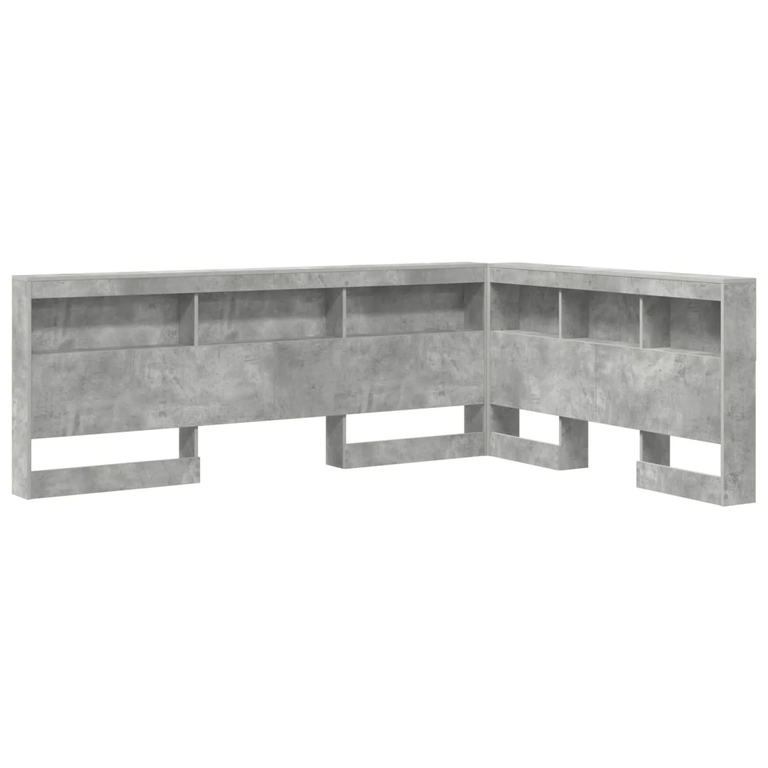 vidaXL Aufbewahrungskopfteil mit Regal Beton Grau 140 cm Holzwerkstoff 3335488