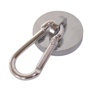 Sintron Neodym-Magnet mit Karabinerhaken, verchromt, für Haushaltshelfer.