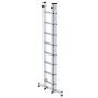 PROREGAL 2-teilige Sprossen-Schiebeleiter mit Traverse, 2x8 Sprossen aus Aluminium.