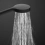 Schütte Matao Rain Überkopfbrause-Set, Chrom-Schwarz matt mit Wasserstrahl.