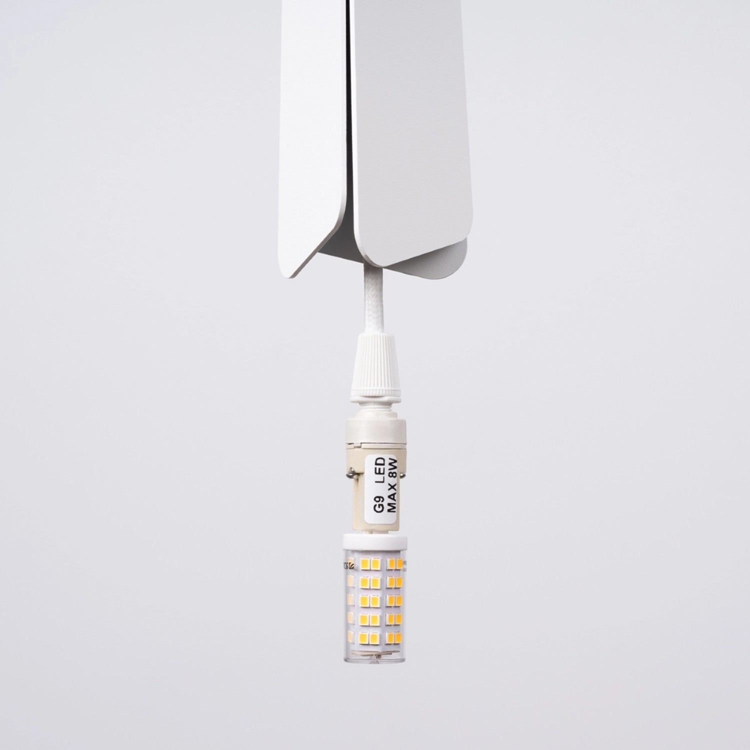 Weiße Sollux Prysm Hängeleuchte mit G9 Fassung, minimalistisches Design für Lampen & Leuchten.