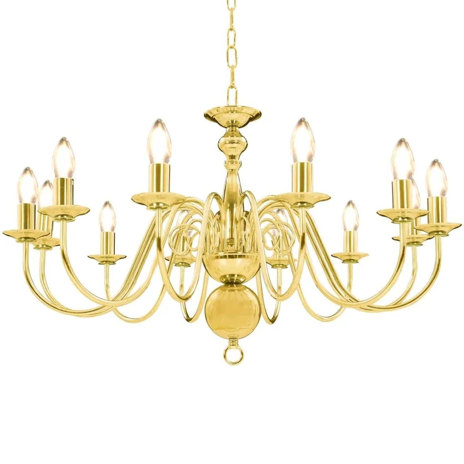 vidaXL Kronleuchter Golden 12 x E14-Glühbirnen 281623