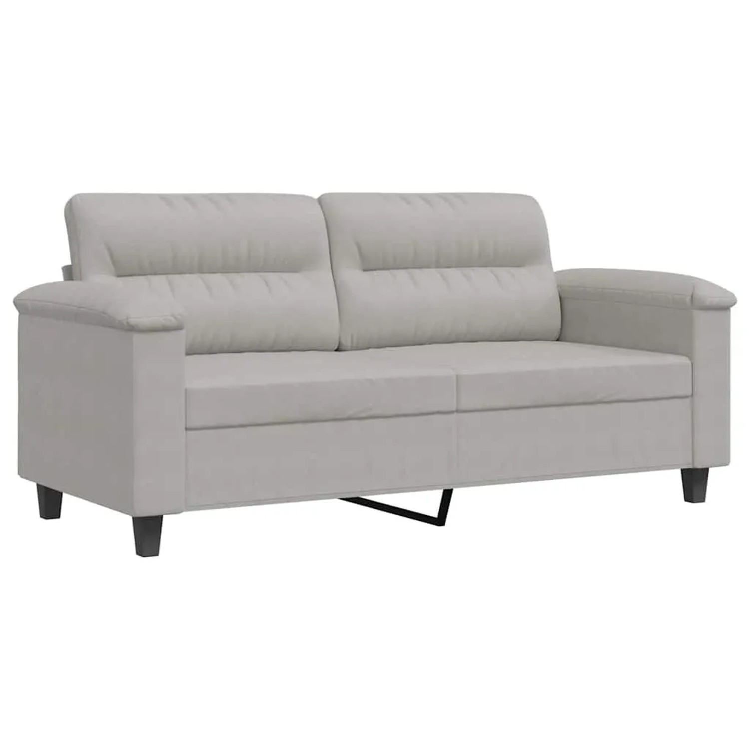 vidaXL 2-Sitzer-Sofa Hellgrau 140 cm Mikrofasergewebe 359562