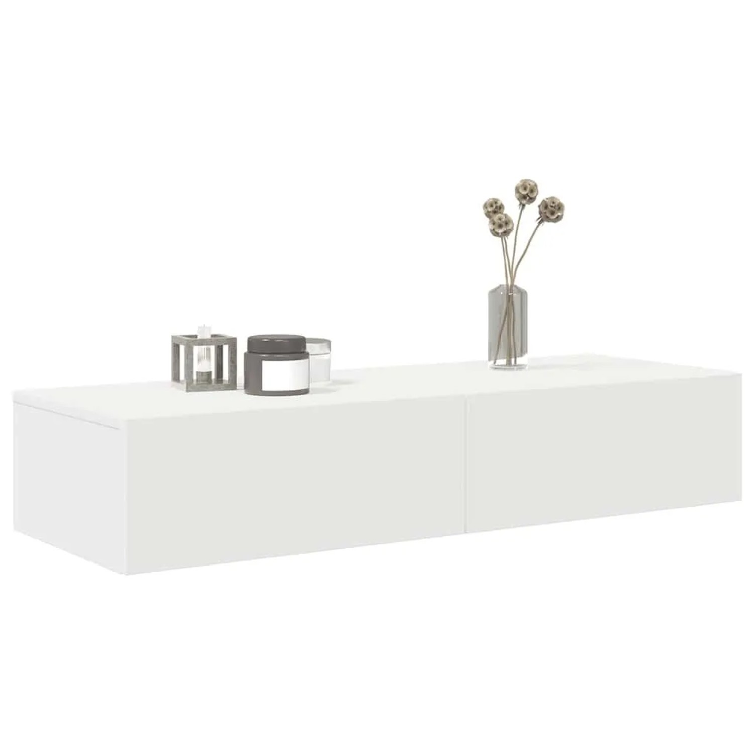 68 Cm Ruler vidaXL Wandregal mit Schubladen Weiß 100x36x19 cm Holzwerkstoff 859986 ...