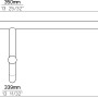 Siro Hakenleiste 2081, Chrom glänzend, 350mm mit 5 Haken, technische Zeichnung.