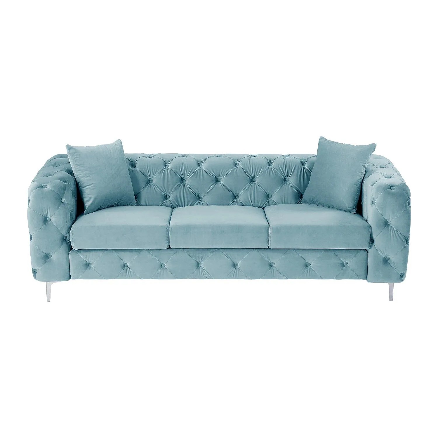 Vente-unique Sofa Ohne Schlafmöglichkeit Edwina Hellblau 220 cm