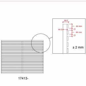 Detailzeichnung Sichtschutzzaun Tokyo, Nadelholz umbragrau, Maße und Aufbau.